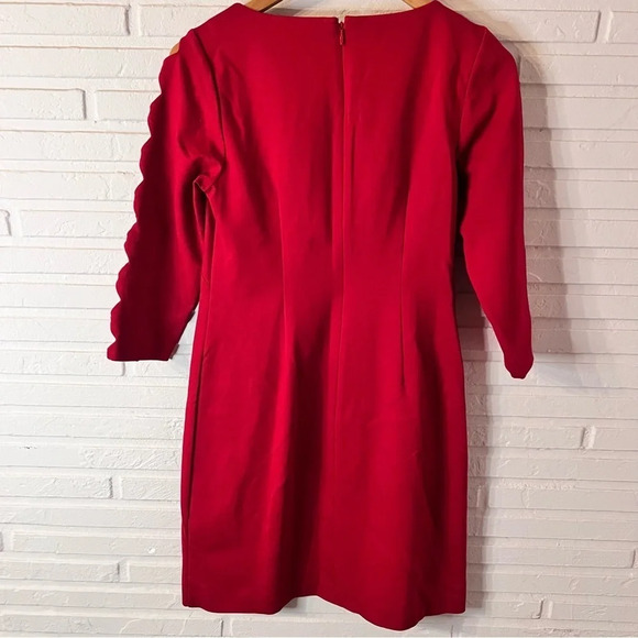RSVP by Talbots Red Above The Knee Scalloped Sleeve Dress, Women’s Size 2 Petite - Picture 8 of 9